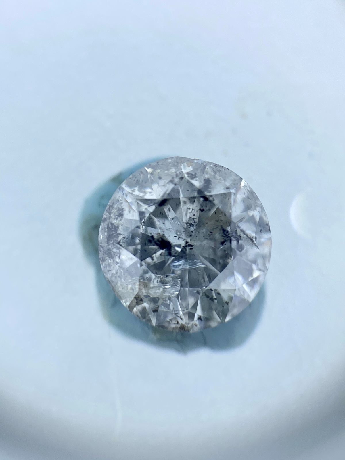 White Salt N Pepper Round Diamond - 0.81 carats