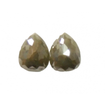 Natural Grey Pear Diamond Pair (Jodi) Rosecut - 4.24 carats